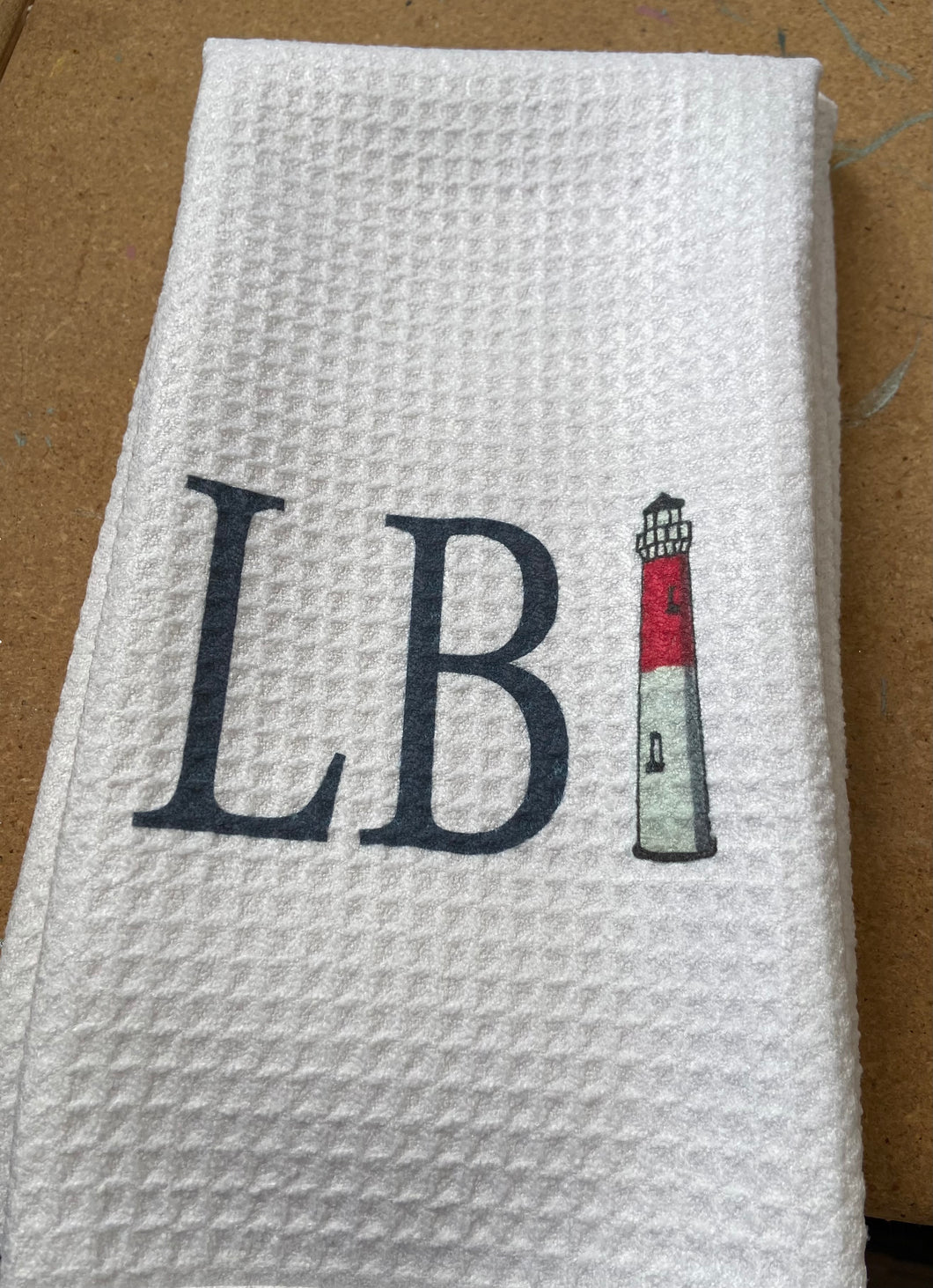 LBI lighthouse microfiber waffle towel