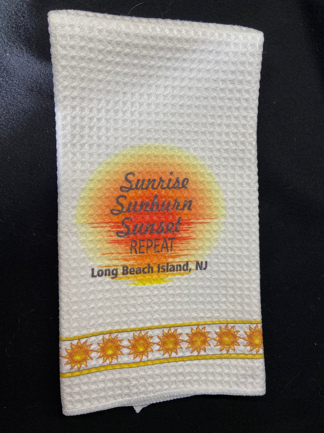 Sunrise Sunburn Sunset Repeat microfiber waffle towel